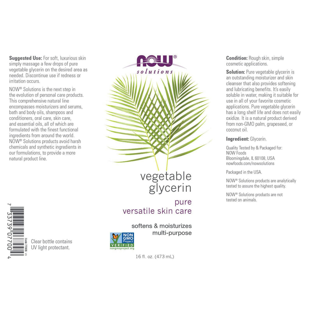 NOW Foods Vegetable Glycerin 16 fl oz - DailyVita