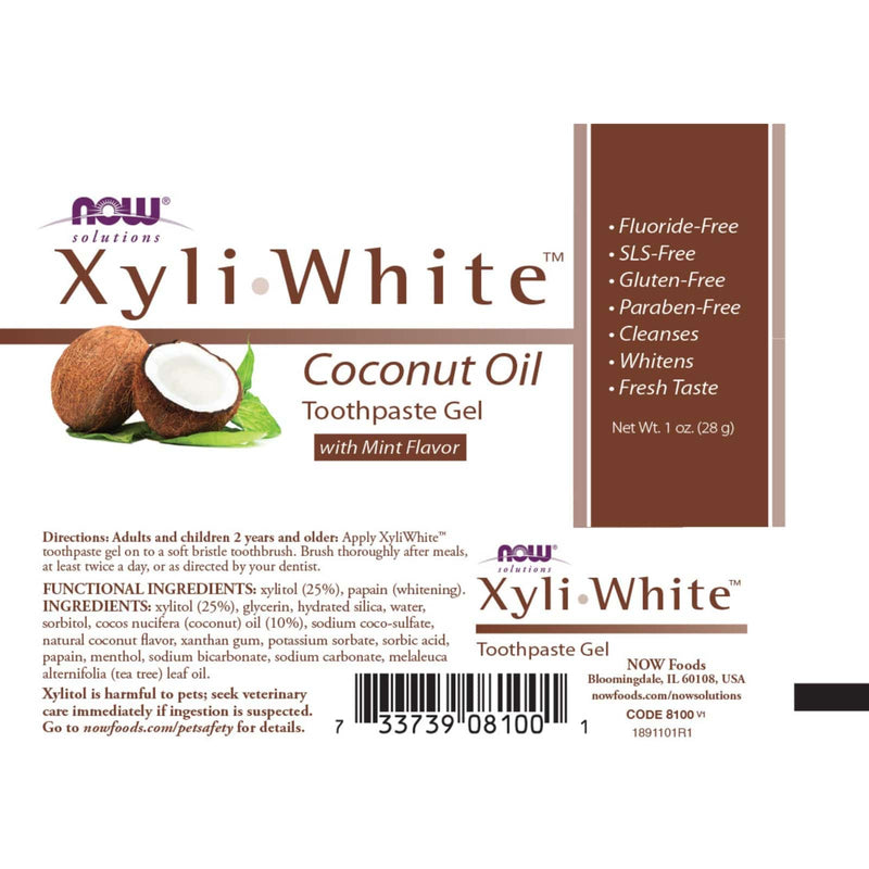 NOW Solutions、XyliWhite™ココナッツオイル歯磨き粉ジェル1 OZ