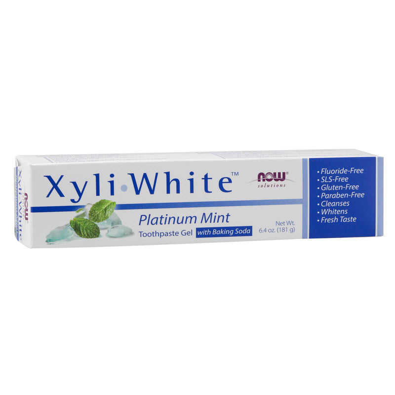 NOW Foods Xyliwhite Platinum Mint Toothpaste Gel with Baking Soda 6.4 oz