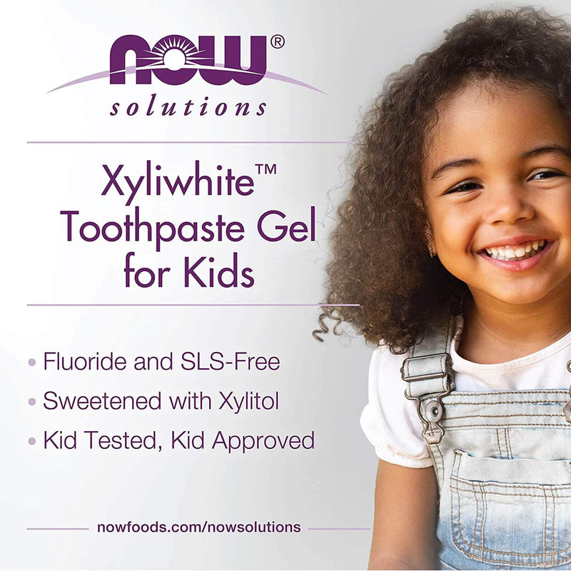 NOW Solutions、子供向けXyliwhite™歯磨き粉ジェル、ストロベリースプラッシュフレーバー、子供承認済み！ 3-オンス、パッケージは異なる場合があります