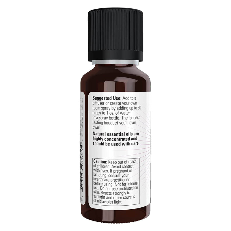 Aceites esenciales NOW, mezcla de aceite de ramo embotellado, aroma de aromaterapia floral, mezcla de aceites esenciales puros, vegano, tapa resistente a los niños, 1 onza