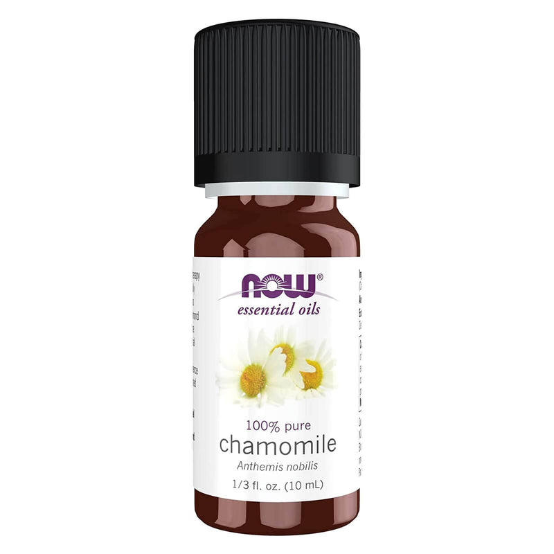 NOW Essential Oils, aceite de manzanilla, delicioso aroma de aromaterapia, destilado al vapor, 100 % puro, vegano, tapa resistente a los niños, 10 ml