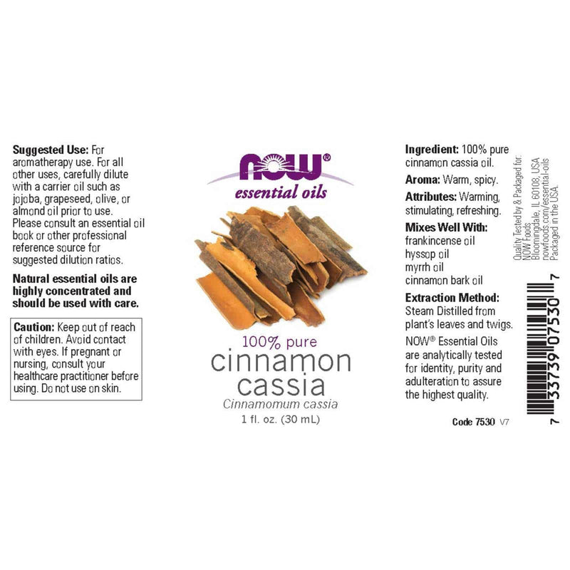 NOW Foods Cinnamon Cassia Oil 1 fl oz