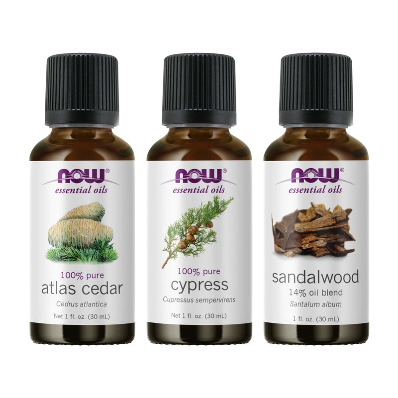 NOW Foods Essential Oil Bundle: Male Clarity (Atlas Cedar Cypress Sandalwood)