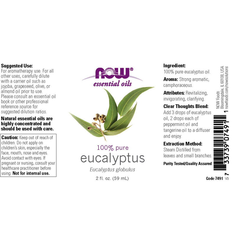 NOW Foods Eucalyptus Globulus Oil 2 fl oz