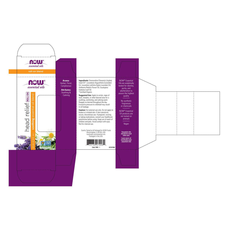 NOW Foods Head Relief Essential Oil Blend Roll-On 10 mL