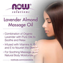 NOW Foods Lavender Almond Massage Oil 16 fl oz - DailyVita