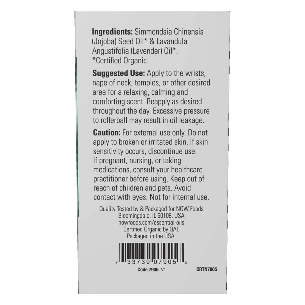 NOW Foods Lavender Essential Oil Blend Organic Roll-On 10 mL - DailyVita