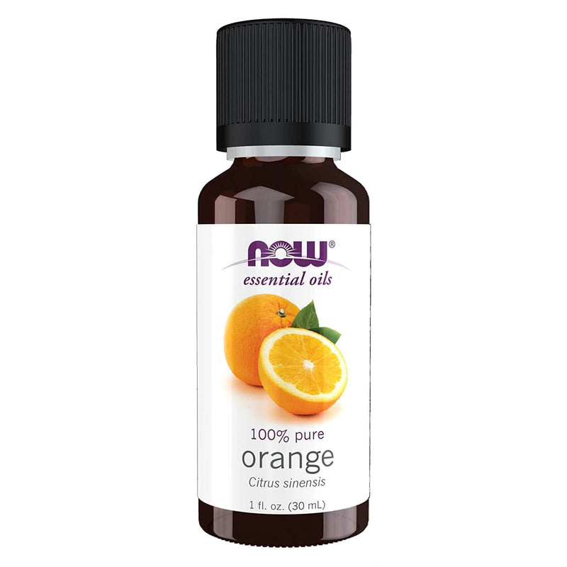 Aceites esenciales NOW, aceite de naranja, aroma de aromaterapia estimulante, prensado en frío, 100 % puro, vegano, tapa resistente a los niños, 1 onza