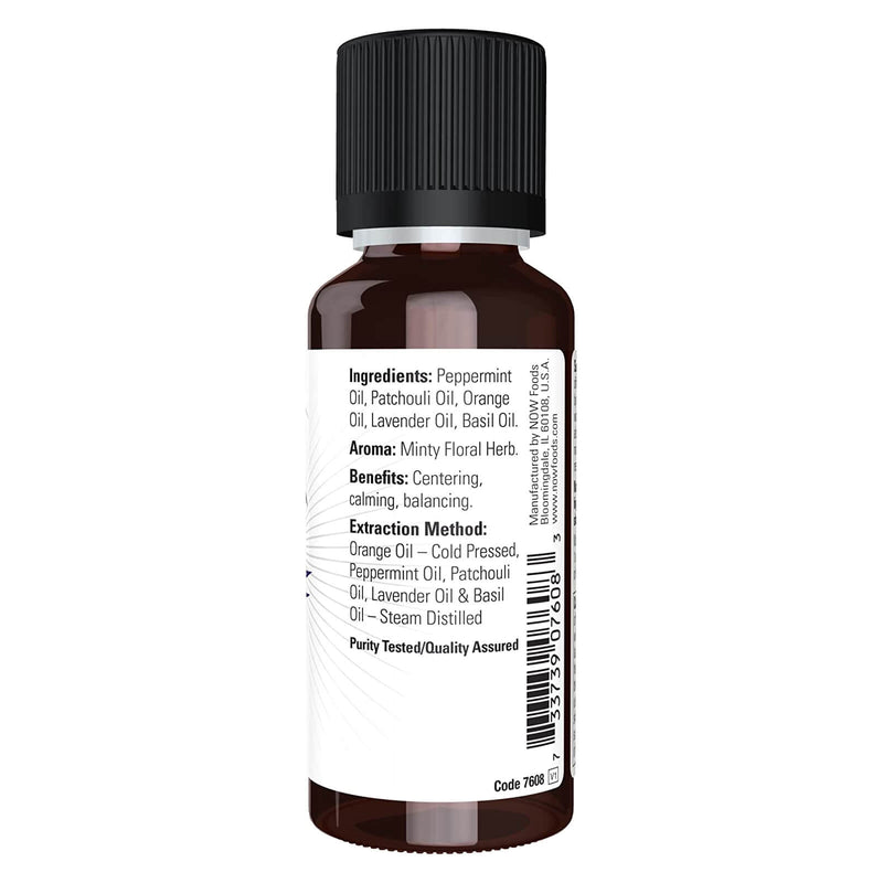 Aceites esenciales NOW, mezcla de aceite Peace &amp; Harmony, aroma de aromaterapia calmante, mezcla de aceites esenciales puros, vegano, tapa resistente a los niños, 1 onza