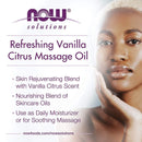 NOW Foods Refreshing Vanilla Citrus Massage Oil 8 fl oz - DailyVita
