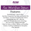 NOW Foods Ultrasonic Faux Wood Oil Diffuser - DailyVita
