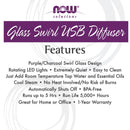 NOW Foods Ultrasonic Glass Swirl USB Oil Diffuser - DailyVita