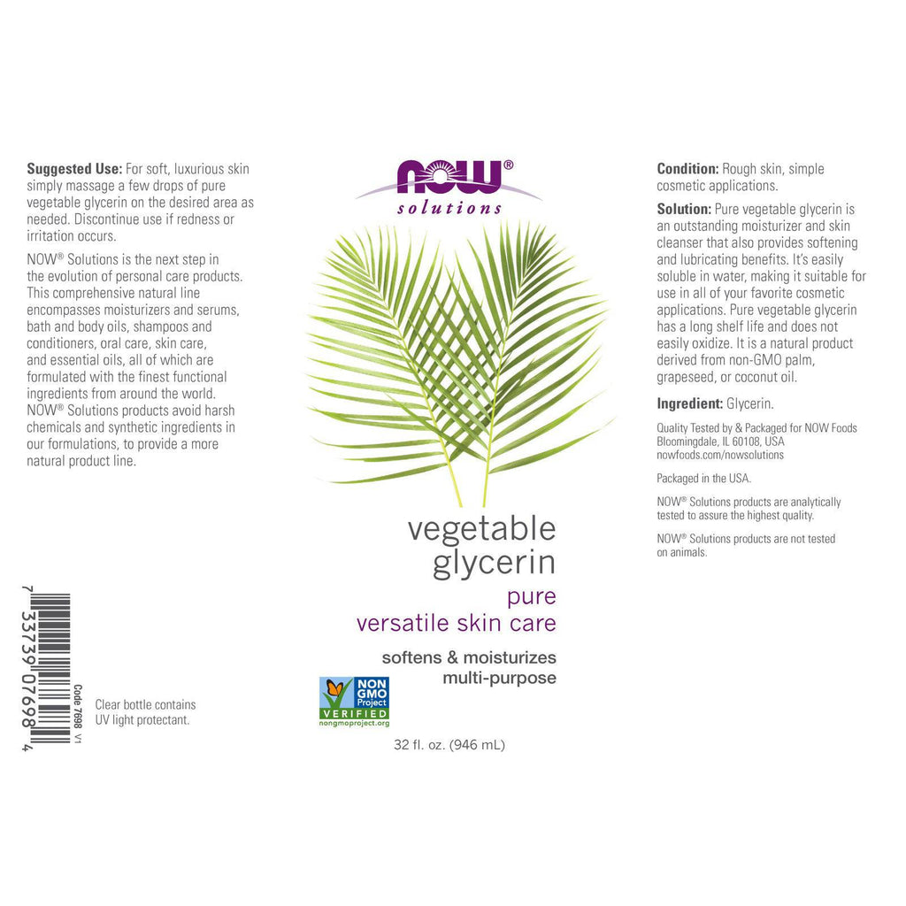 NOW Foods Vegetable Glycerin 32 fl oz - DailyVita