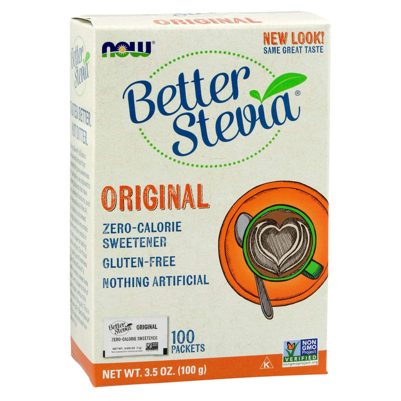 NOW Foods, Better Stevia 오리지널 패킷, 제로 칼로리 감미료, 글루텐 프리, Non-GMO 인증, Kosher, 100팩