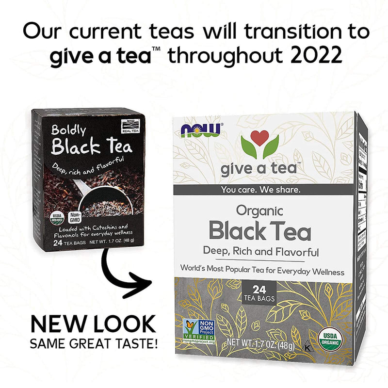 NOW Foods Black Tea Organic 24 Tea Bags