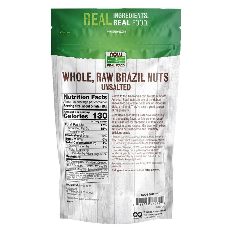 NOW Foods Brazil Nuts Raw Whole & Unsalted 12 oz