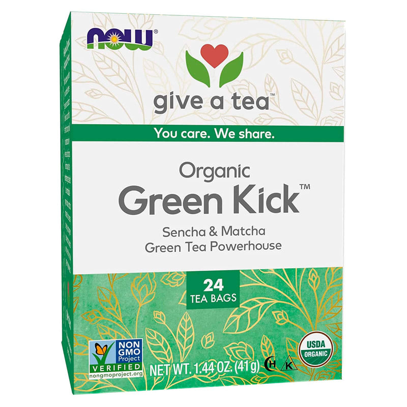 NOW Foods Green Kick Tea Organic 24 Tea Bags