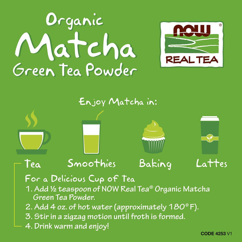 NOW Foods Matcha Green Tea Powder Organic 3 oz