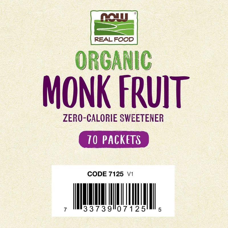 NOW Foods, frutas orgânicas de monge, adoçante sem calorias, sem glúten e sem OGM, 70 pacotes