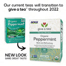 NOW Foods Peppermint Tea Organic 24 Tea Bags - DailyVita