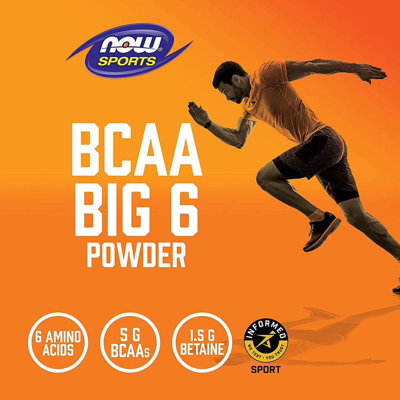 NOW Foods BCAA Big 6 Natural Grape Flavor Powder 600 g