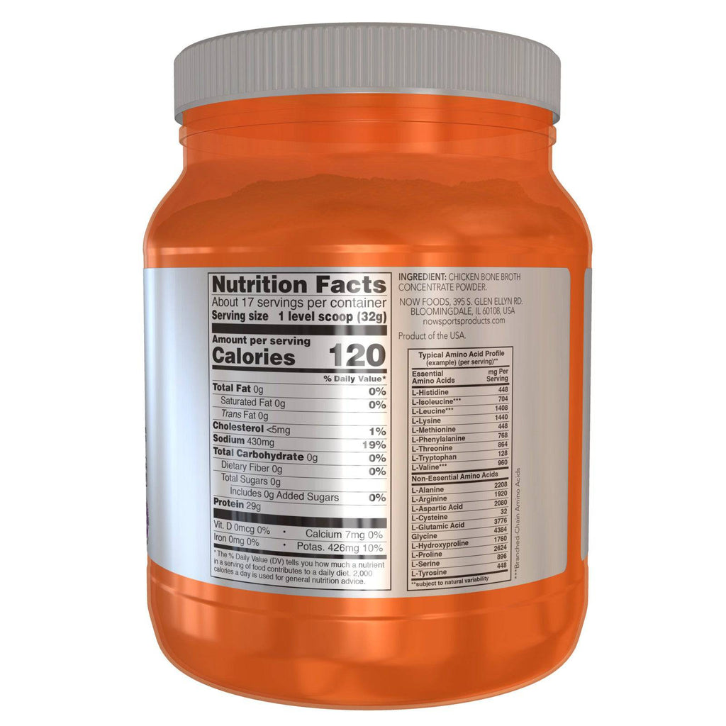 NOW Foods Bone Broth Chicken Powder 1.2 lbs. - DailyVita