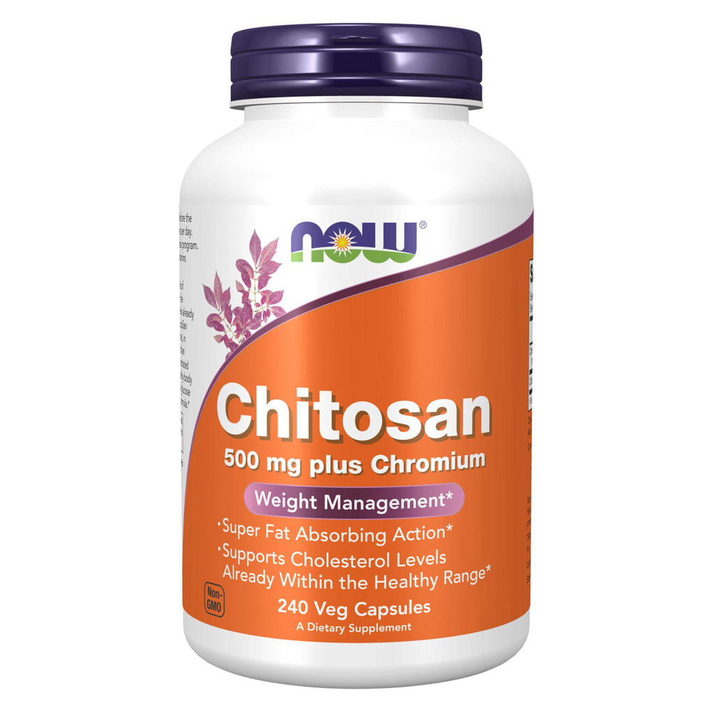 NOW Foods Chitosan 500 mg plus Chromium 240 Veg Capsules - DailyVita