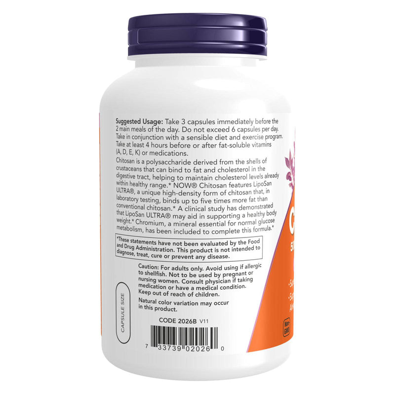 NOW Foods Chitosan 500 mg plus Chromium 240 Veg Capsules