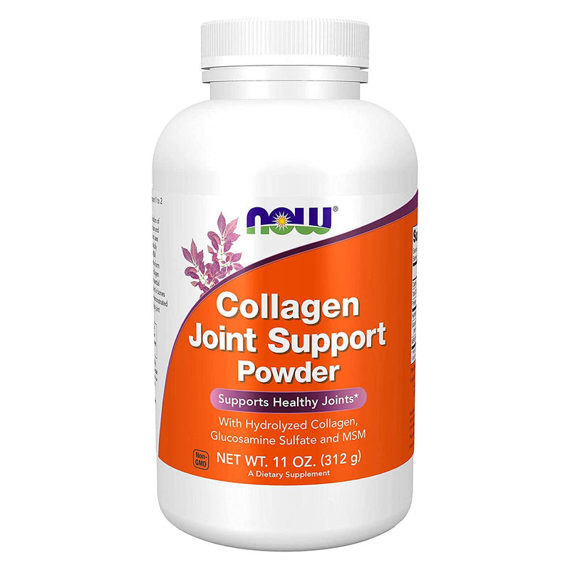 NOW Suplementos, Collagen Joint Support ™ Powder com Gelatina de Carne, Sulfato de Glucosamina e MSM, 11 onças