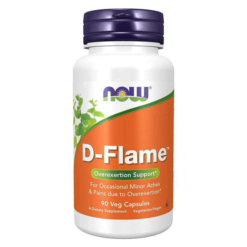 Suplementos NOW, D-Flame™ con una mezcla de hierbas complementarias, apoyo para el sobreesfuerzo*, 90 cápsulas vegetales