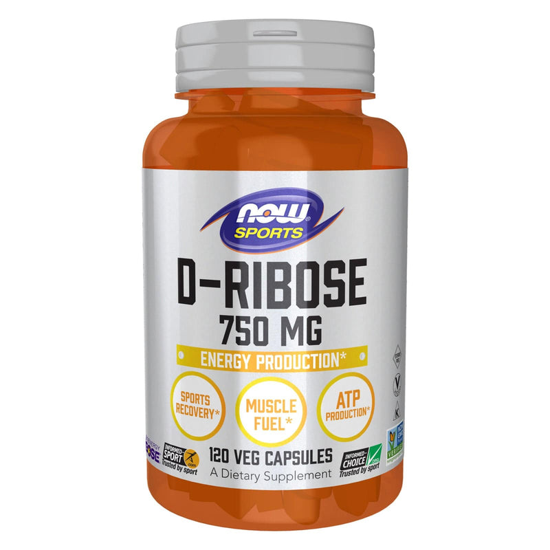 NOW Sports Nutrition, D-Ribose 750 mg, Non- GMO 인증, 에너지 생산*, 120 식물성 캡슐