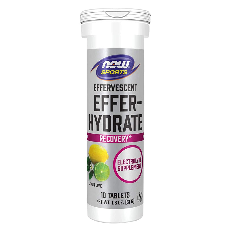 NOW Foods Effer-Hydrate Effervescent Lemon Lime 10 Tablets/Tube