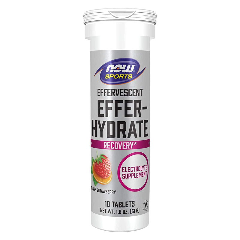 NOW Foods Effer-Hydrate Effervescent Orange Strawberry 10 Tablets/Tube