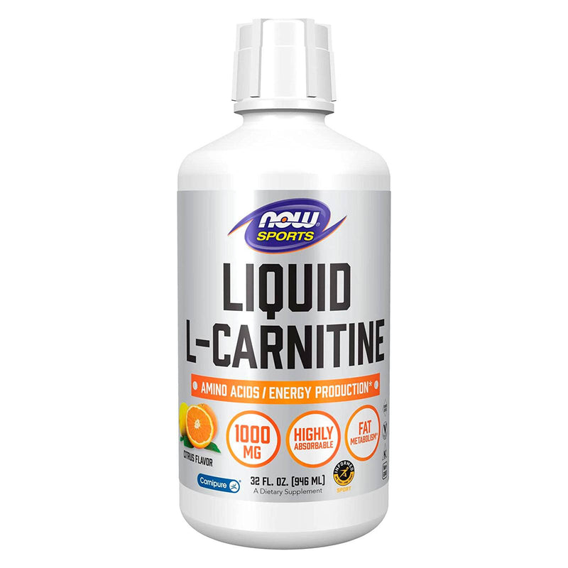 NOW Sports Nutrition, L-carnitina líquida 1000 mg, altamente absorbible, cítricos, 32 onzas