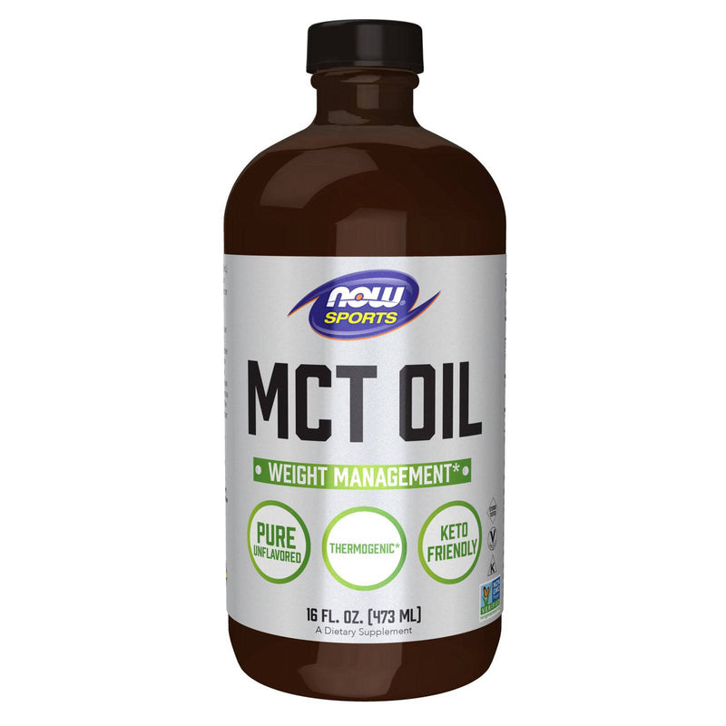 NOW Sports Nutrition, MCT (triglicerídeos de cadeia média) óleo 14 g, controle de peso *, líquido, 16 onças