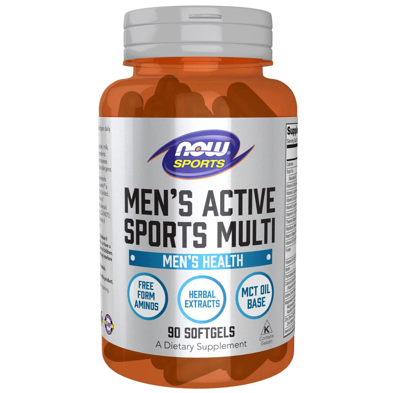 NOW Sports Nutrition, Men's extreme Sports Multi with Free-Form Amino Acids, ZMA®, Tribulus, MCT 오일 및 허브 추출물 함유, 90 소프트겔