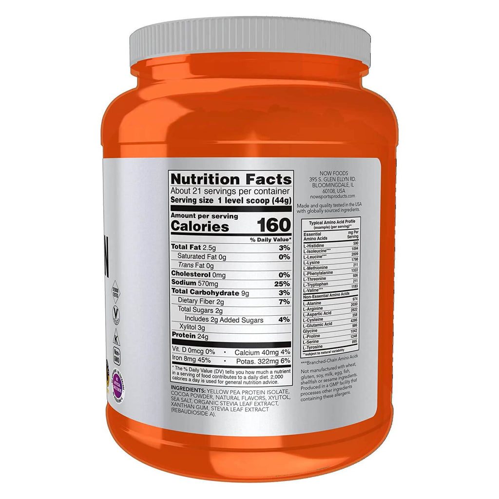 NOW Foods Pea Protein Creamy Chocolate Powder 2 lbs. - DailyVita