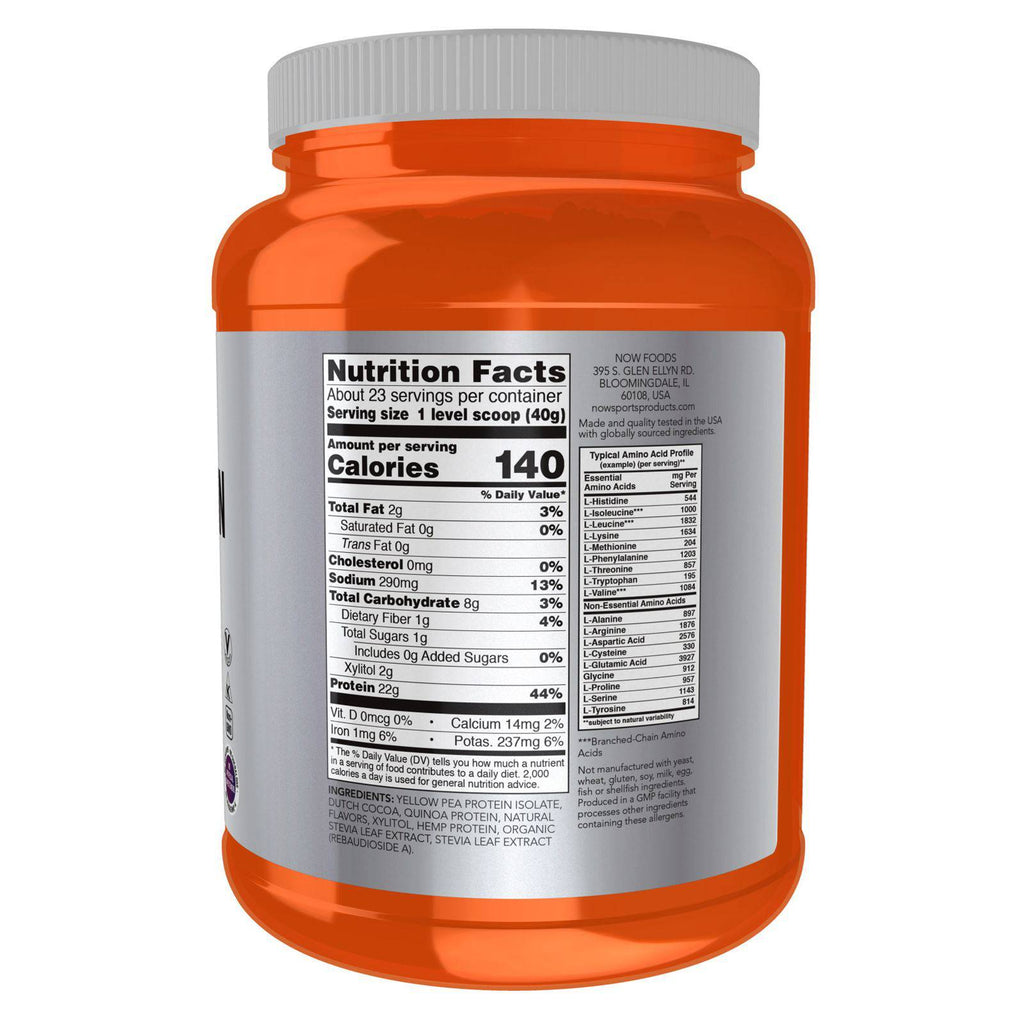 NOW Foods Plant Protein Complex Chocolate Mocha Powder 2 lbs. - DailyVita