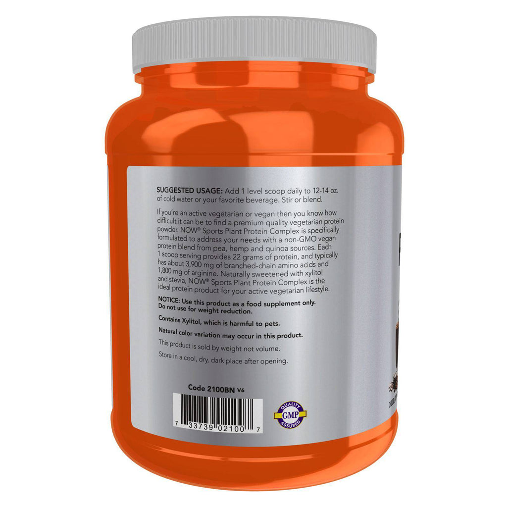 NOW Foods Plant Protein Complex Chocolate Mocha Powder 2 lbs. - DailyVita