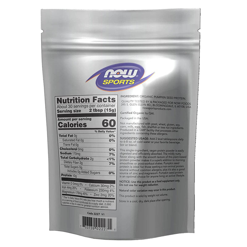 NOW Foods Pumpkin Seed Protein Organic Powder 1 lb