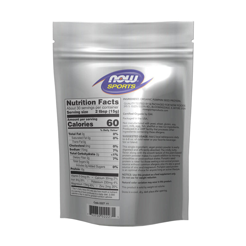 NOW Foods Pumpkin Seed Protein Organic Powder 1 lb