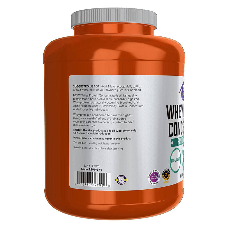 NOW Foods Whey Protein Concentrate Unflavored 5 lbs.