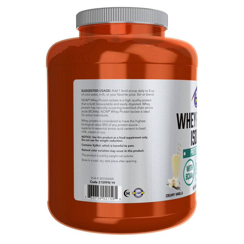 NOW Foods Whey Protein Isolate Creamy Vanilla Powder 5 lbs.