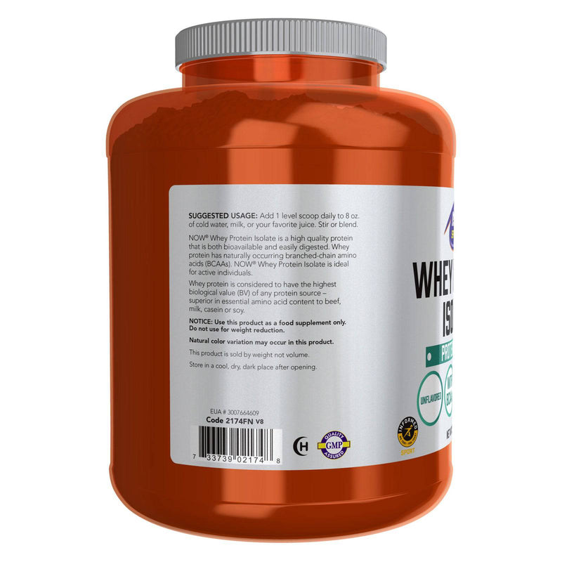 NOW Foods Whey Protein Isolate Unflavored Powder 5 lbs.