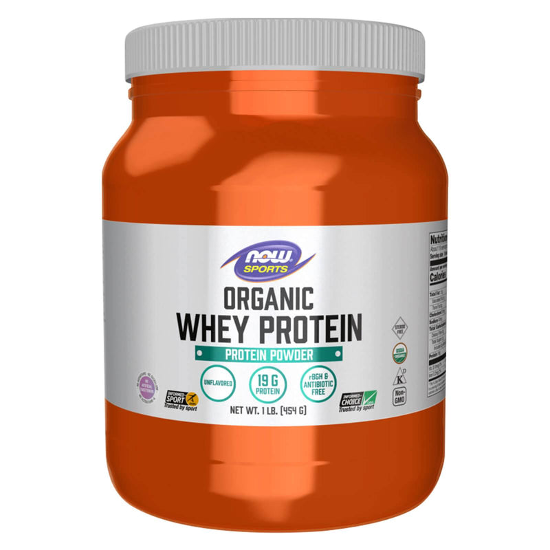 NOW Foods Whey Protein Organic Unflavored Powder 1 lb