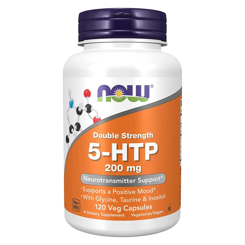 NOWサプリメント、5-HTP（5-ヒドロキシトリプトファン）200 mg、ダブルストレングス、神経伝達物質サポート*、120ベジカプセル