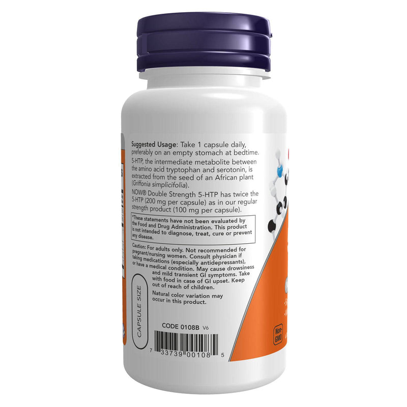 NOW Foods 5-HTP Double Strength 200 mg 60 Veg Capsules