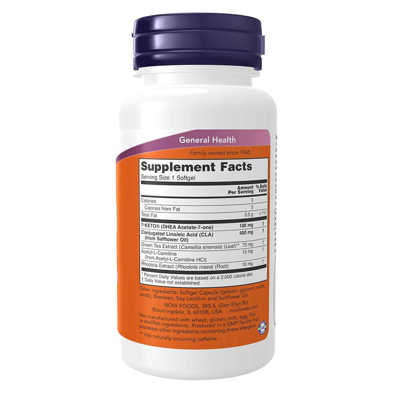 NOW Foods 7-Keto Leangels 100 mg 60软胶