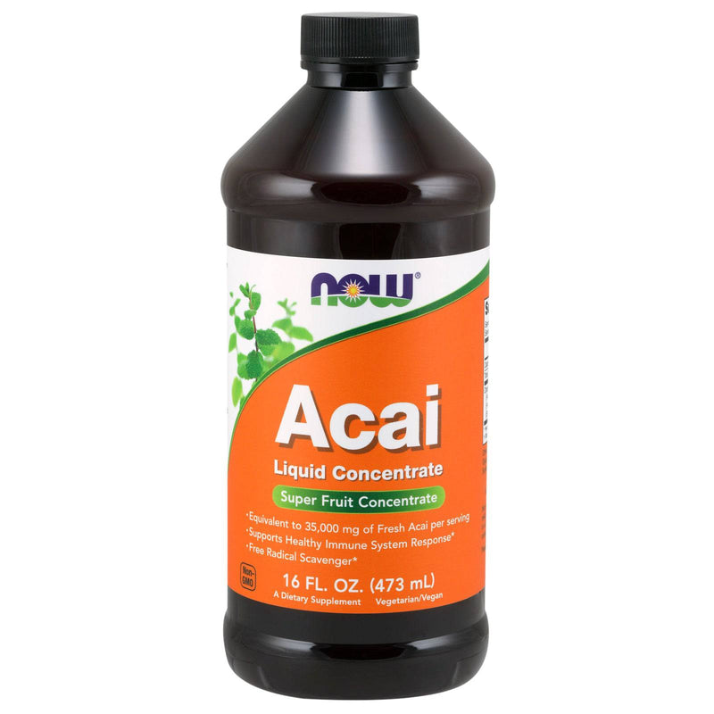 NOW Supplements, Acai Liquid, apoya la respuesta saludable del sistema inmunológico*, Super Fruit Concentrate, 16 onzas